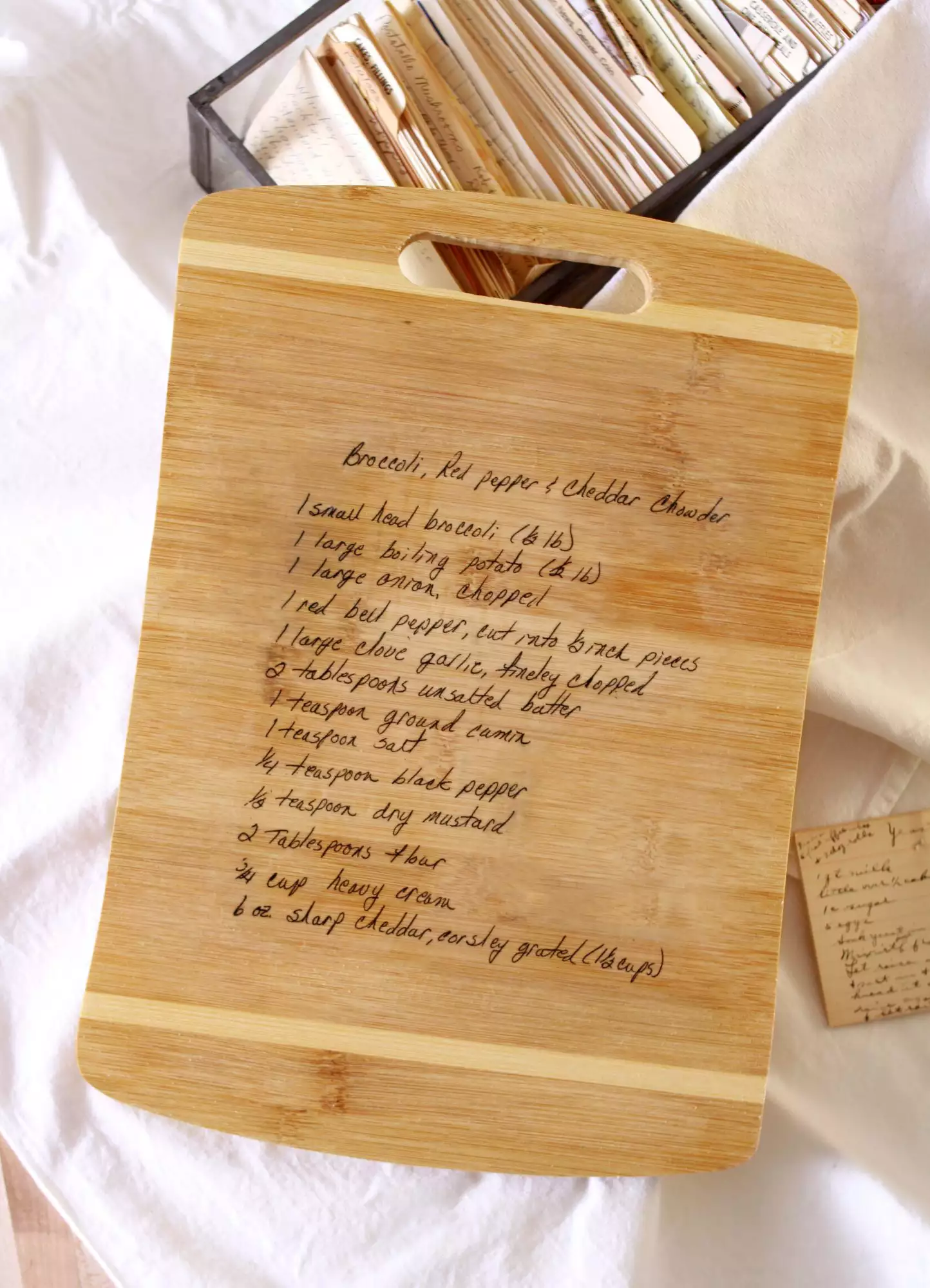 How to Preserve a Handwritten Recipe on a Cutting Board
